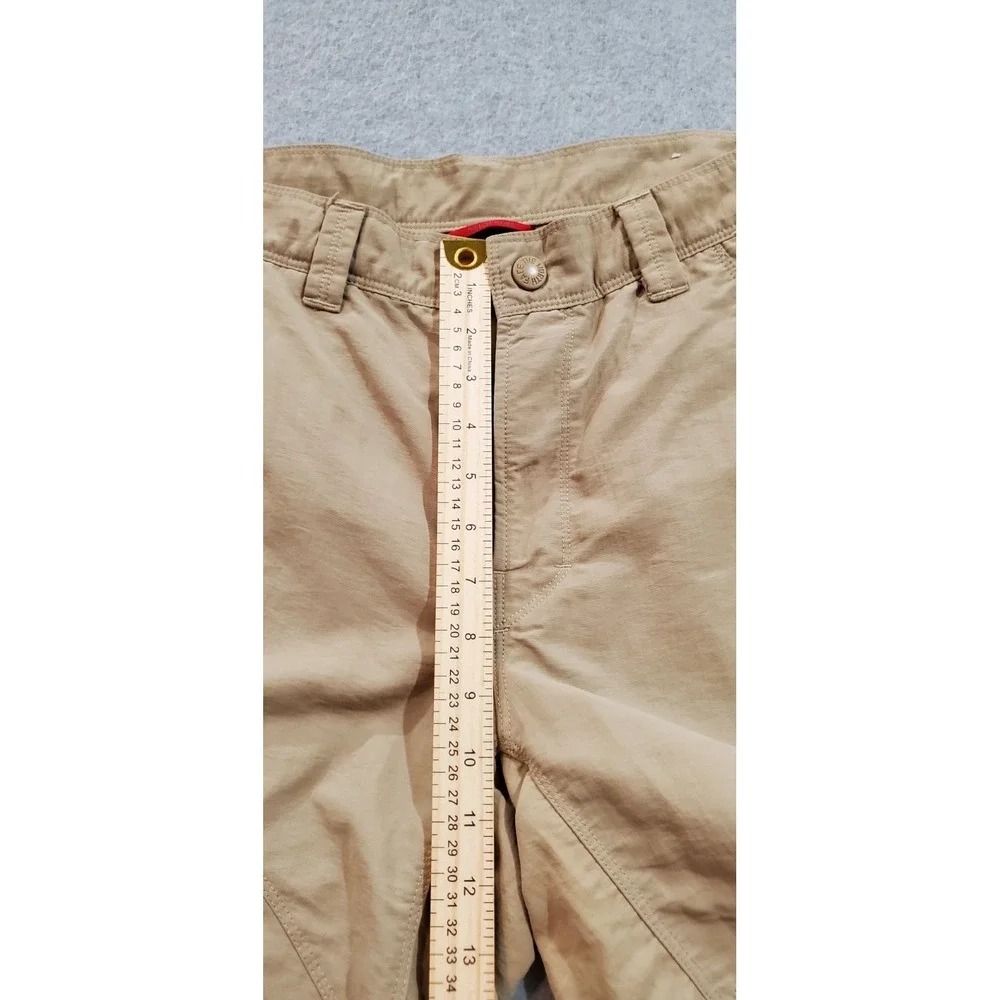 North Face Men's Axez Shorts Size 32 Tan‎ 5-pocket Zipper Hiking Outdoors